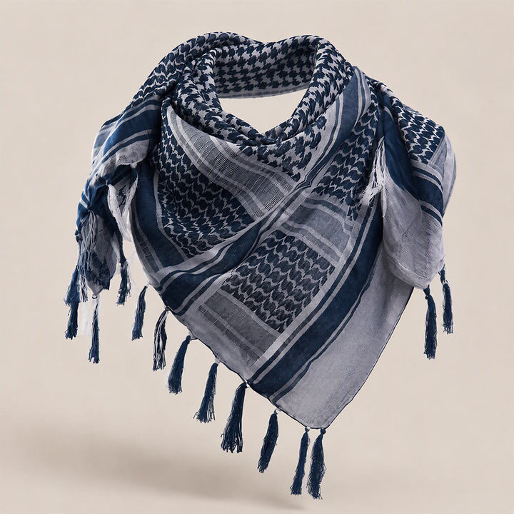 HilalHaven Sand Legacy Keffiyeh Shawl — Black &amp; White Arab Traditional Tassel Square Scarf Unisex - Black&amp;White - image 2