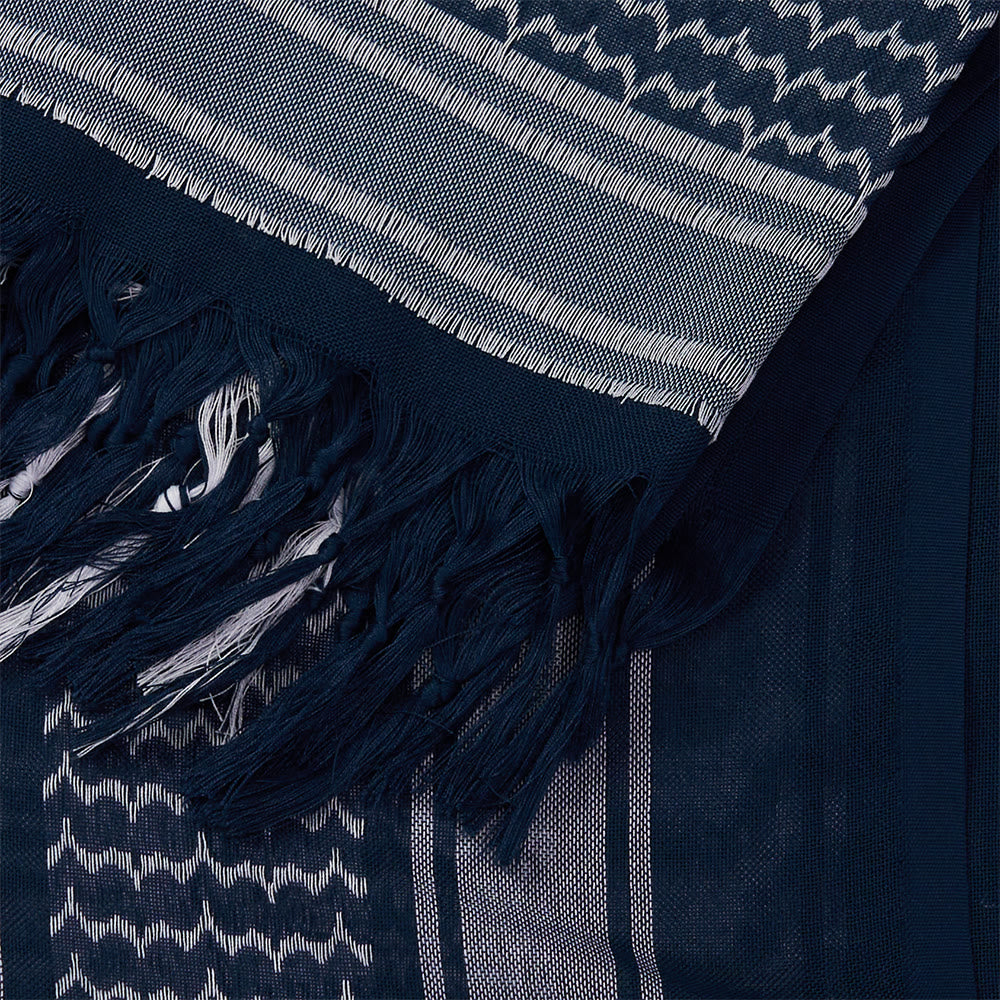 HilalHaven Sand Legacy Keffiyeh Shawl — Black &amp; White Arab Traditional Tassel Square Scarf Unisex - image 6