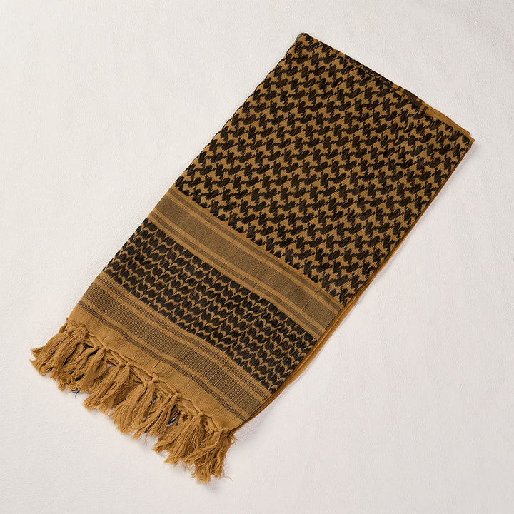 HilalHaven Sand Veil Keffiyeh Scarf — Ochre Brown Arab Traditional Tassel Shawl Unisex - image 12