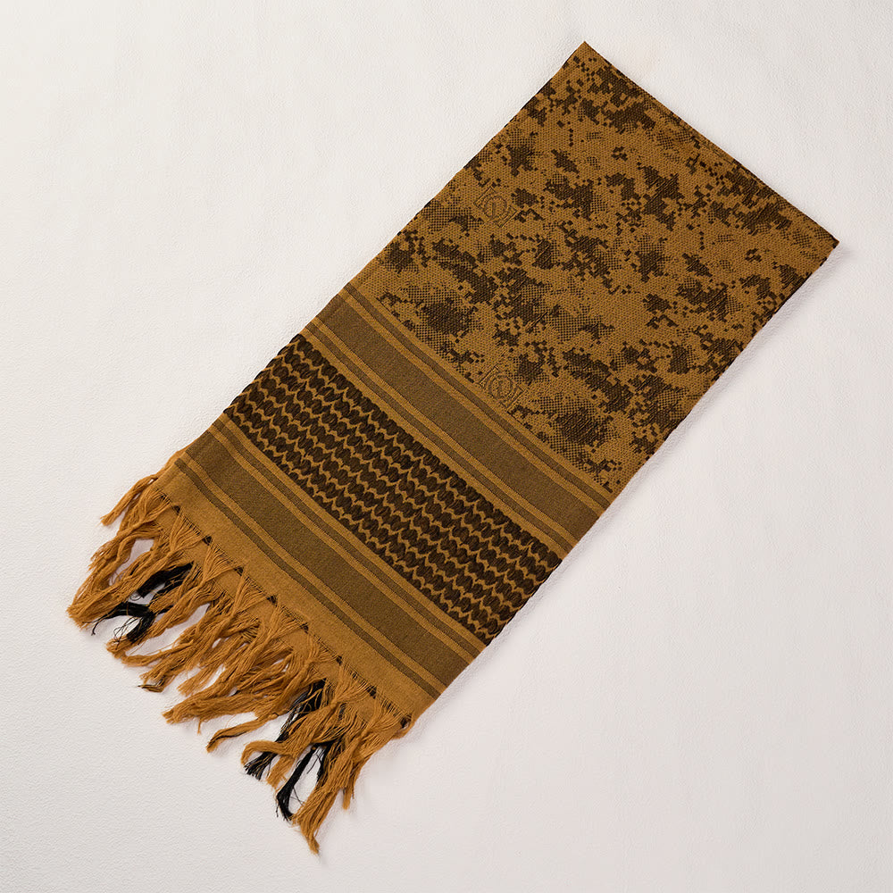 HilalHaven Sand Veil Keffiyeh Scarf — Ochre Brown Arab Traditional Tassel Shawl Unisex - image 10