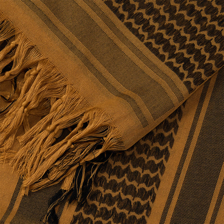 HilalHaven Sand Veil Keffiyeh Scarf — Ochre Brown Arab Traditional Tassel Shawl Unisex - image 14