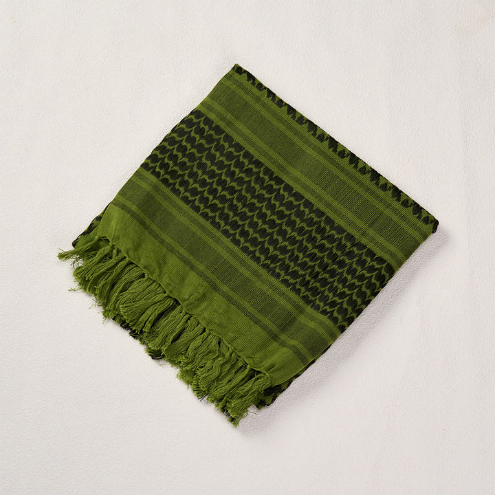 HilalHaven Olive Breeze Keffiyeh Scarf — Olive Green Black Traditional Arab Tassel Shawl Unisex - image 5