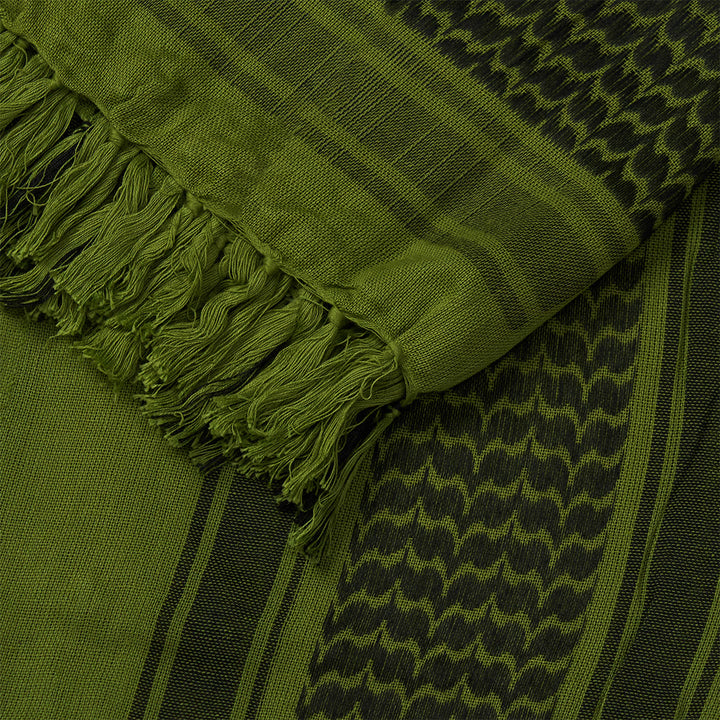 HilalHaven Olive Breeze Keffiyeh Scarf — Olive Green Black Traditional Arab Tassel Shawl Unisex - image 6