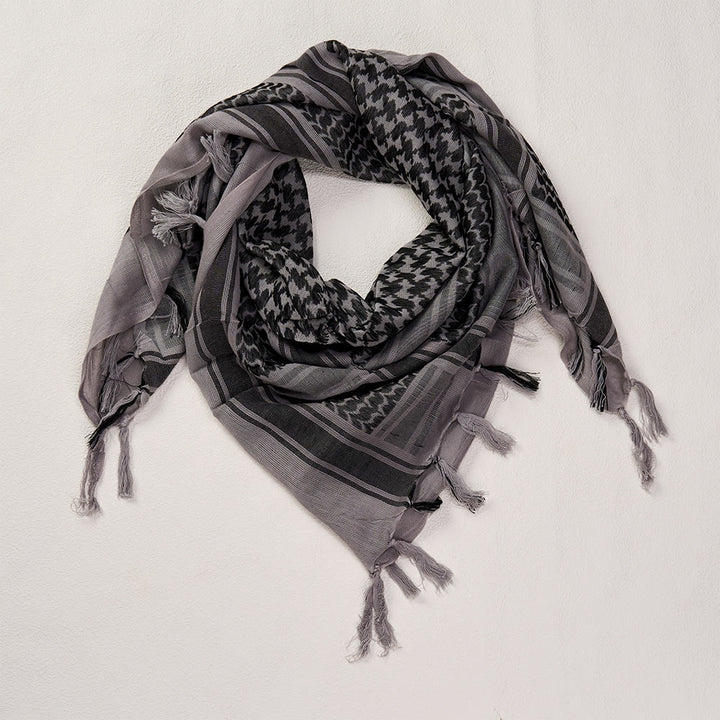 HilalHaven Ash Haze Keffiyeh Scarf — Grey Black Traditional Arab Tassel Shawl Unisex - image 3