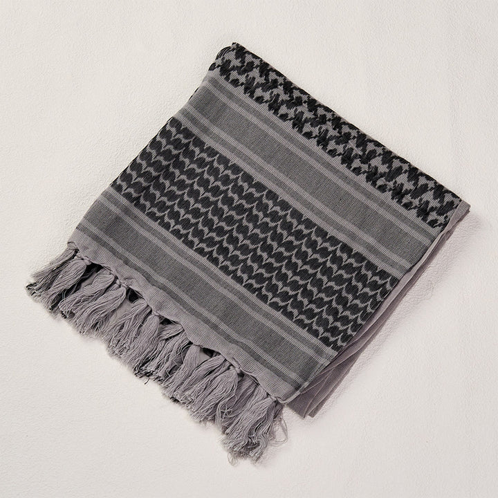 HilalHaven Ash Haze Keffiyeh Scarf — Grey Black Traditional Arab Tassel Shawl Unisex - image 6