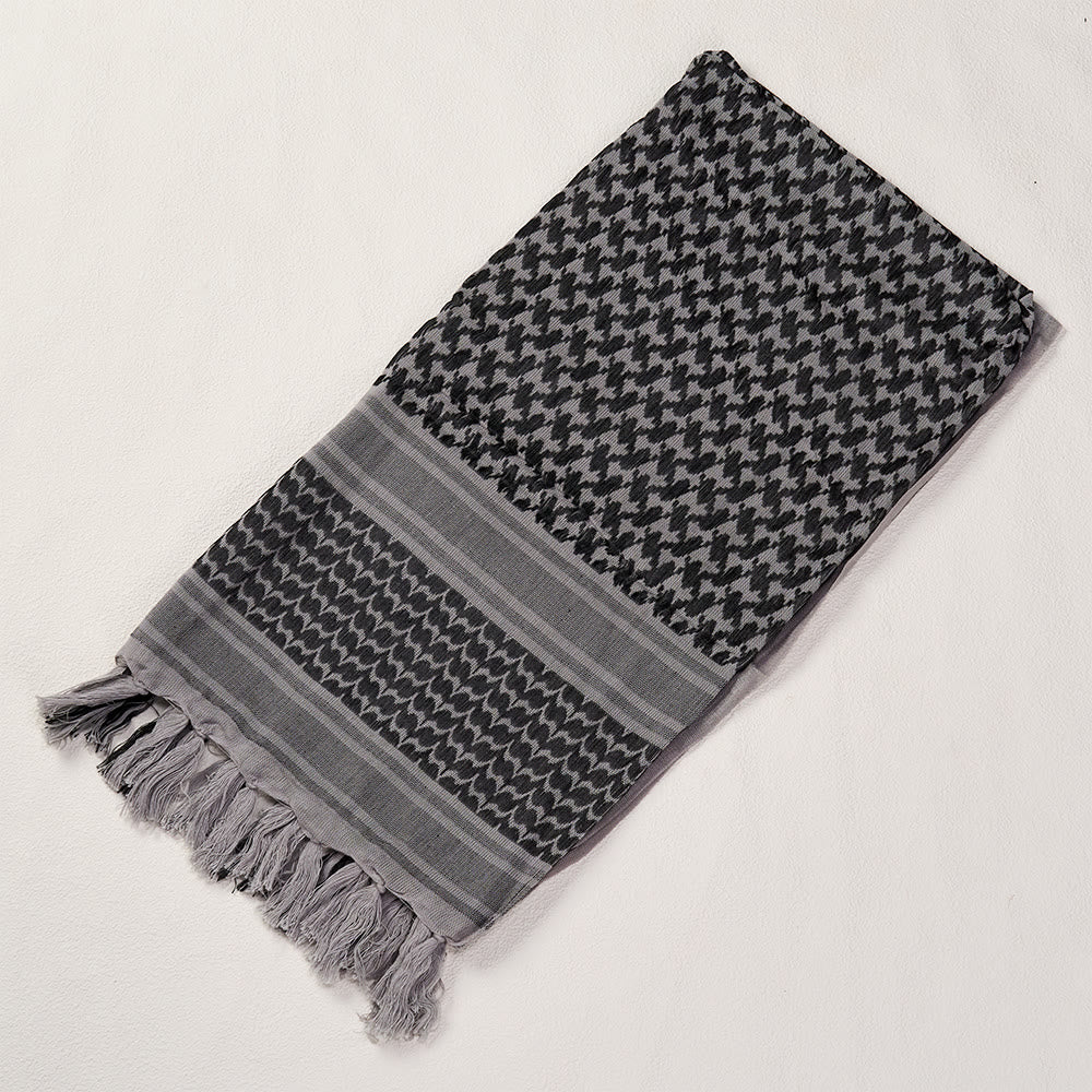 HilalHaven Ash Haze Keffiyeh Scarf — Grey Black Traditional Arab Tassel Shawl Unisex - image 5