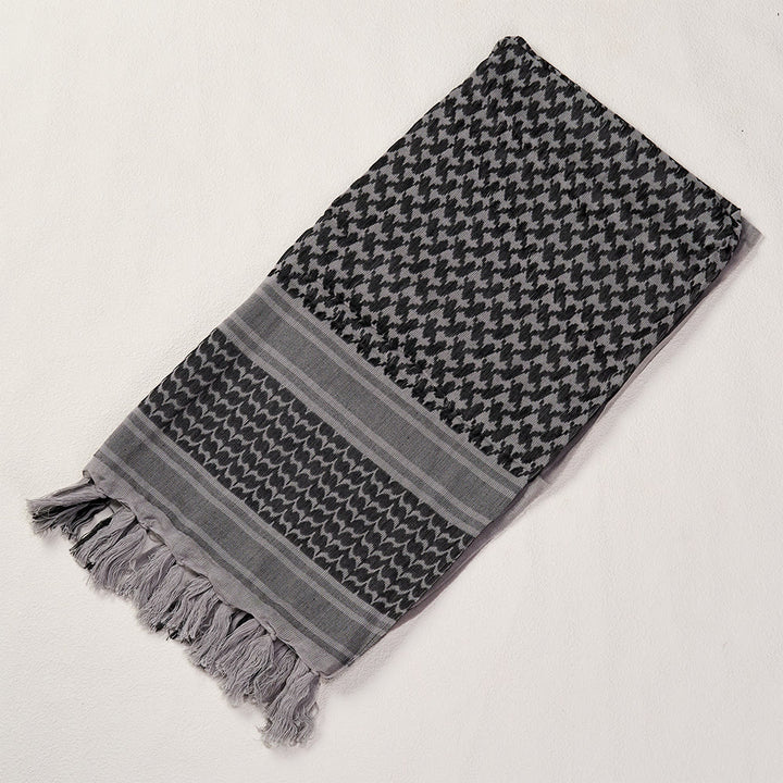 HilalHaven Ash Haze Keffiyeh Scarf — Grey Black Traditional Arab Tassel Shawl Unisex - image 5