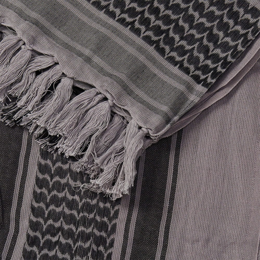 HilalHaven Ash Haze Keffiyeh Scarf — Grey Black Traditional Arab Tassel Shawl Unisex - image 7