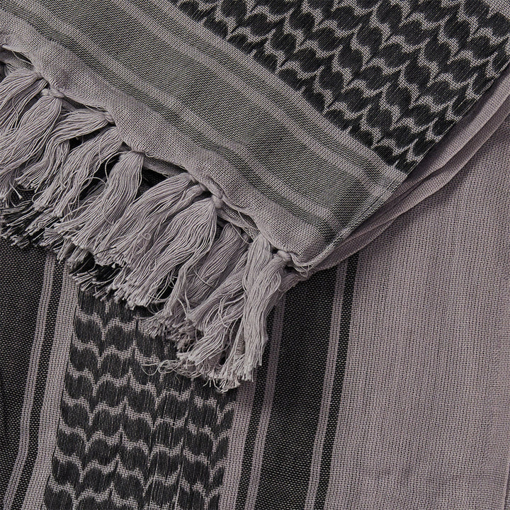 HilalHaven Ash Haze Keffiyeh Scarf — Grey Black Traditional Arab Tassel Shawl Unisex - image 7