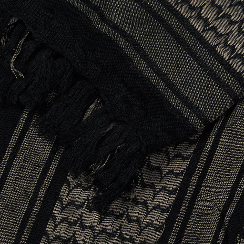 HilalHaven Midnight Shade Keffiyeh Scarf — Black Grey Traditional Arab Tassel Shawl Unisex - image 8
