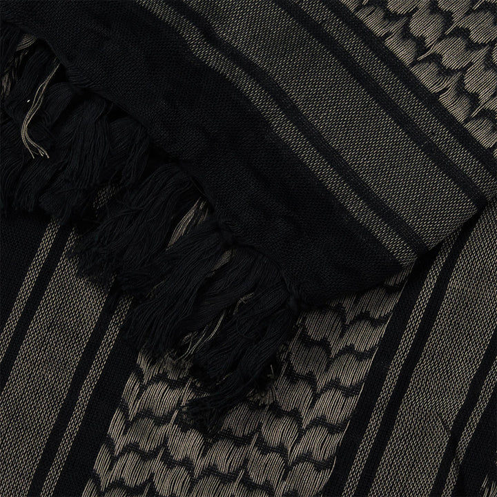 HilalHaven Midnight Shade Keffiyeh Scarf — Black Grey Traditional Arab Tassel Shawl Unisex - image 8