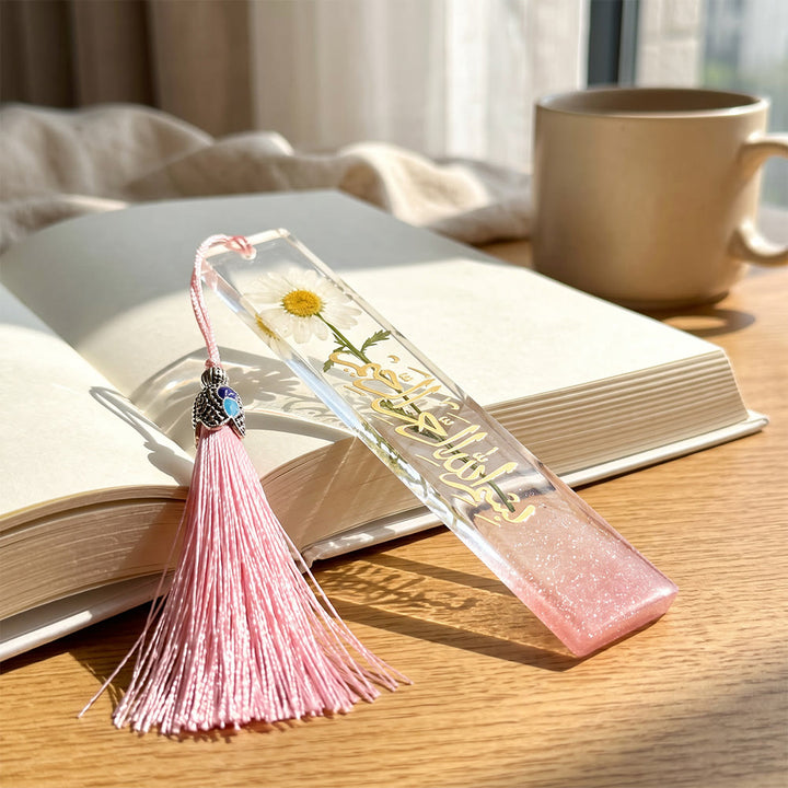 Hilalhaven Petal Script  Dried Flower Basmala Bookmark  With Tassel - image 11