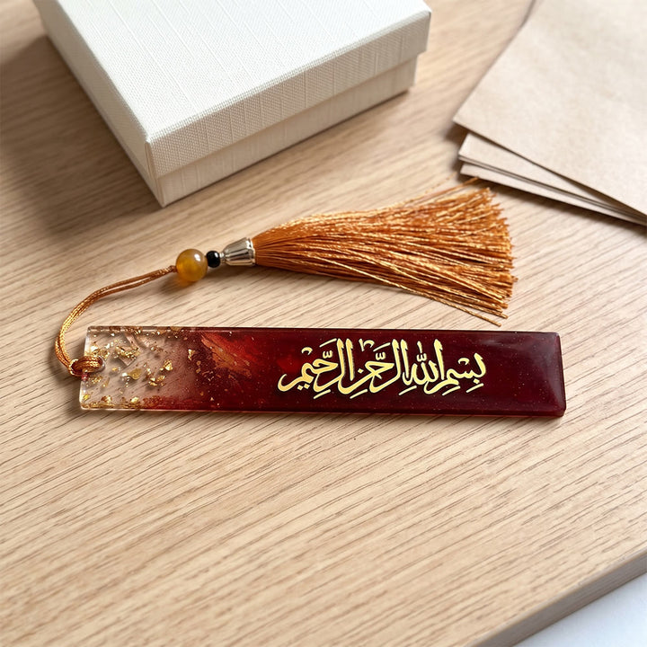 Hilalhaven Petal Script  Dried Flower Basmala Bookmark  With Tassel - Brown - image 14