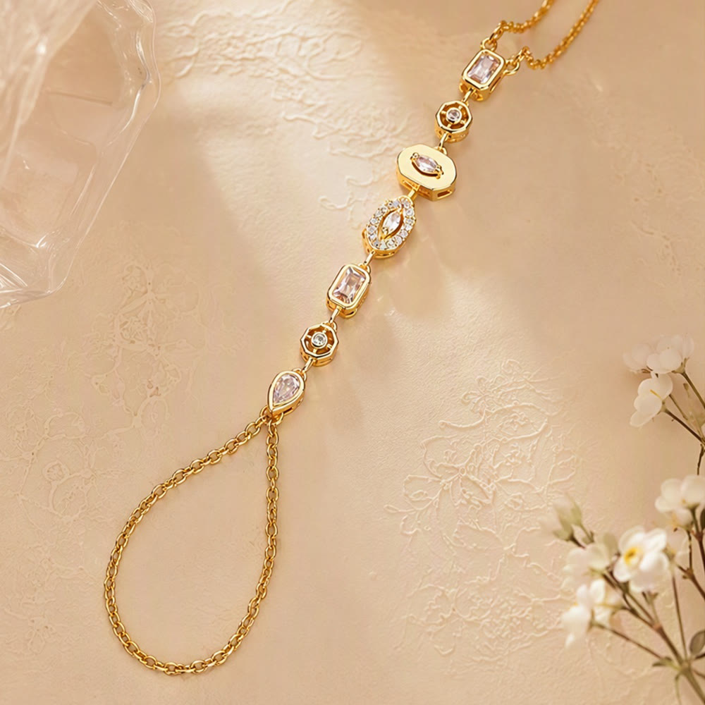HilalHaven Gem Y-drop Chain Multi-shape Crystal Inlaid Hand Chain - image 6