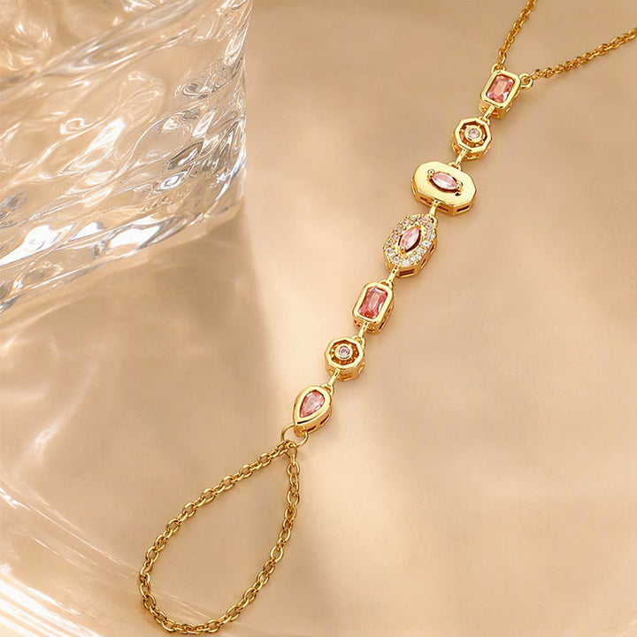 HilalHaven Gem Y-drop Chain Multi-shape Crystal Inlaid Hand Chain - image 5