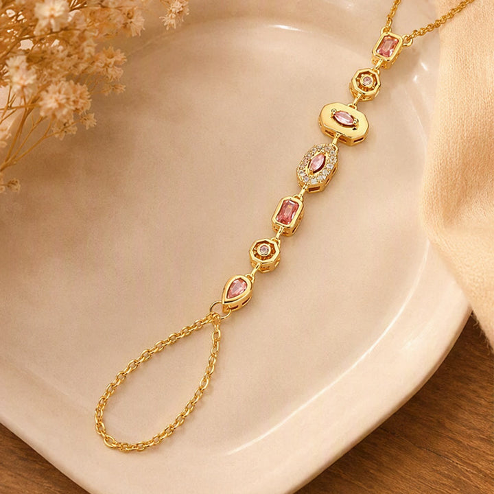 HilalHaven Gem Y-drop Chain Multi-shape Crystal Inlaid Hand Chain - image 4