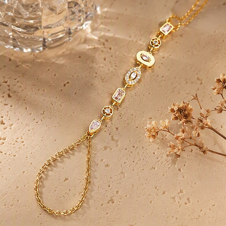 HilalHaven Gem Y-drop Chain Multi-shape Crystal Inlaid Hand Chain - image 8
