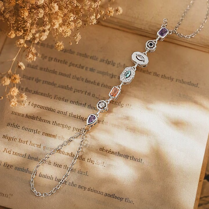 HilalHaven Gem Y-drop Chain Multi-shape Crystal Inlaid Hand Chain - image 14