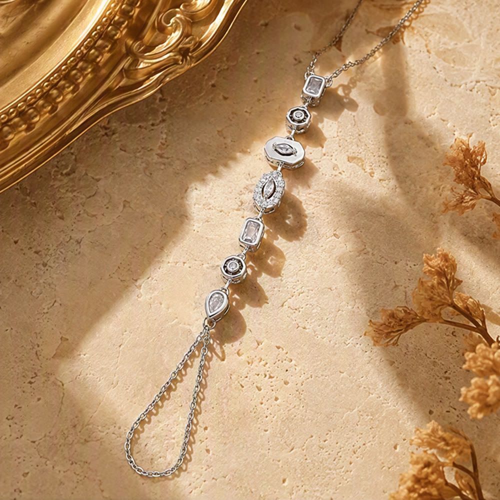 HilalHaven Gem Y-drop Chain Multi-shape Crystal Inlaid Hand Chain - image 17