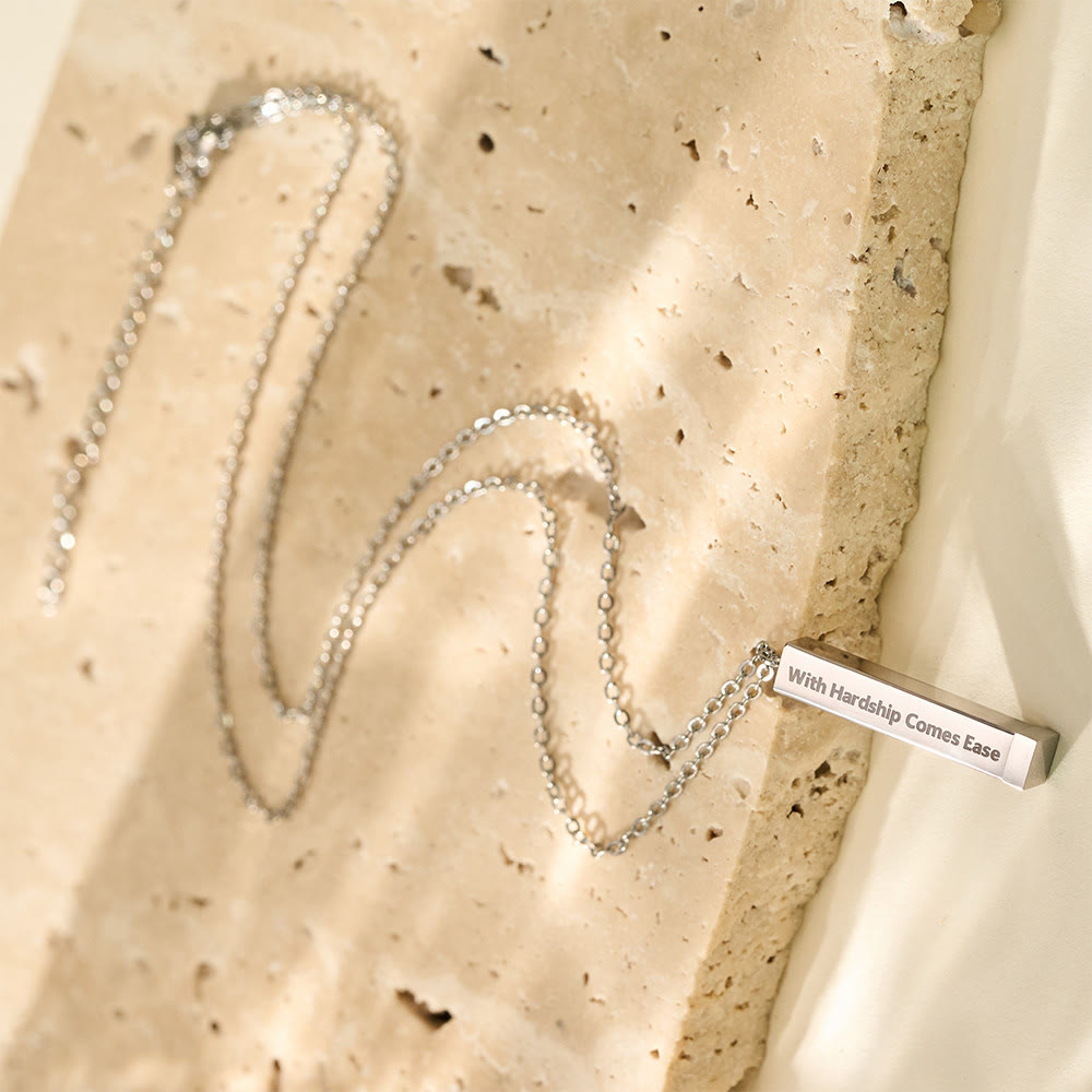 HilalHaven Twin Pillar Arabic &amp; English Name Double Vertical  Personalized Engraved Necklace - Silver - image 11