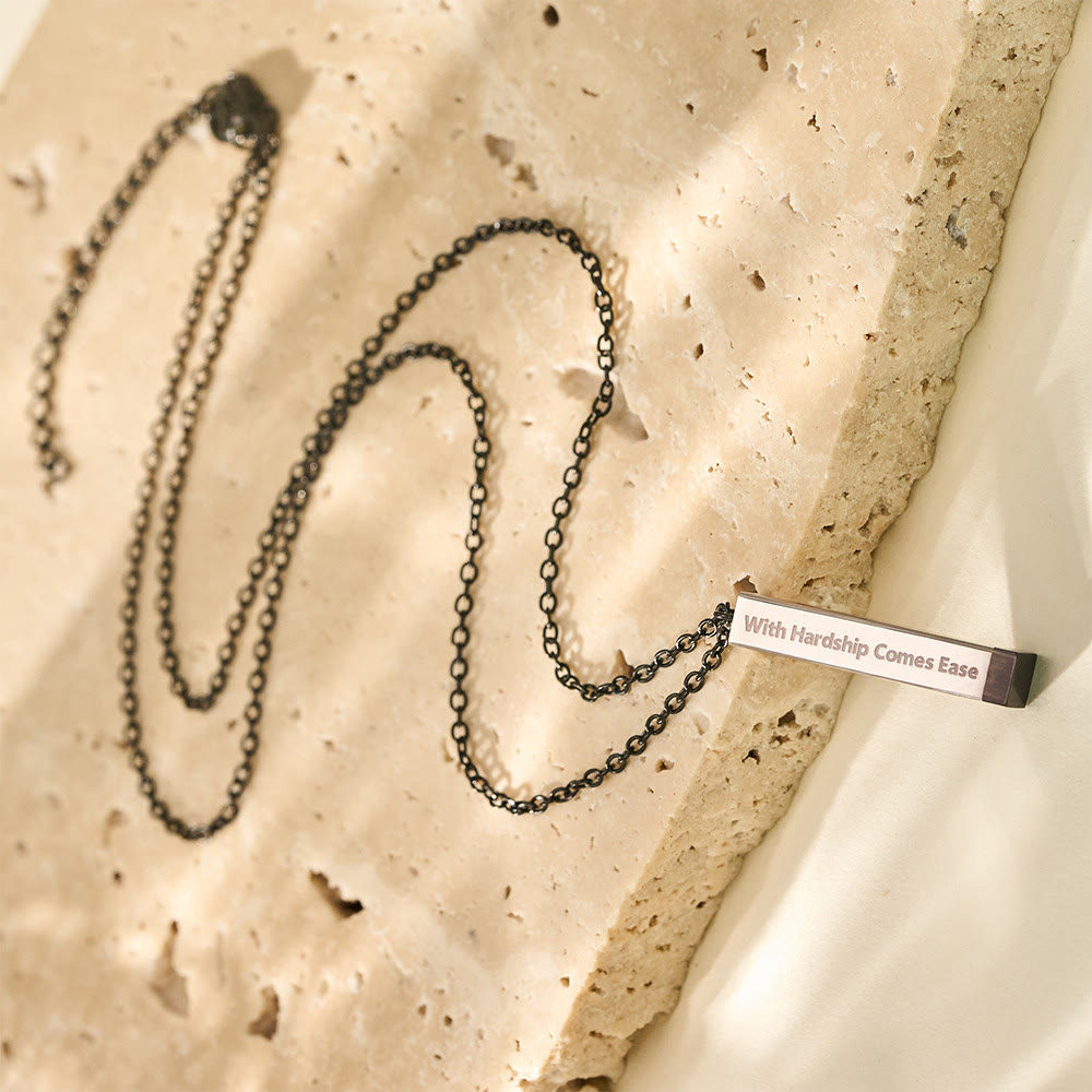 HilalHaven Twin Pillar Arabic &amp; English Name Double Vertical  Personalized Engraved Necklace - Black - image 22