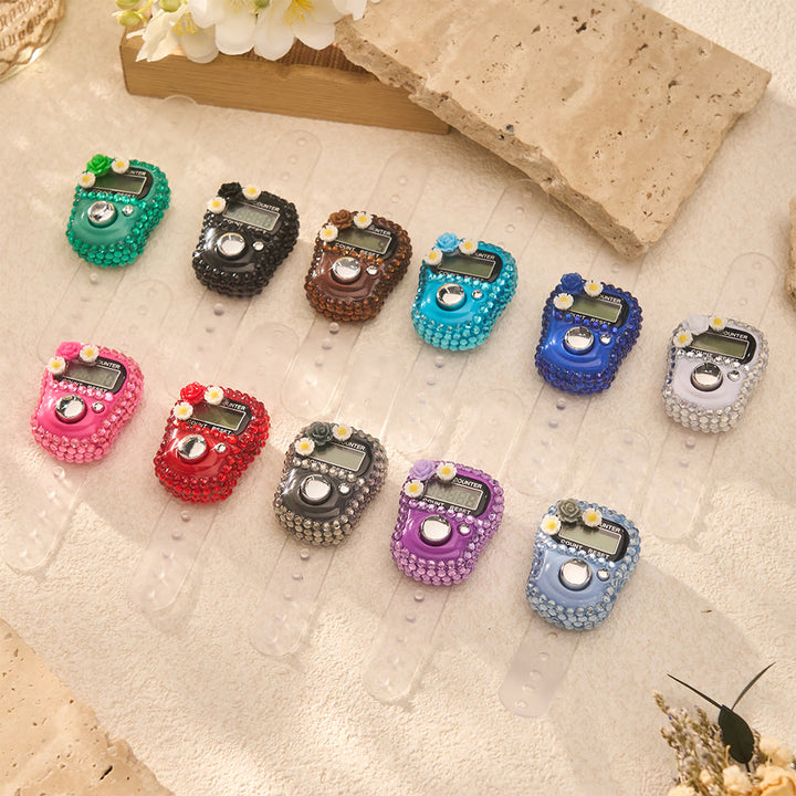 HilalHaven Rhinestone Floral 0-99999 Hand Strap Digital Tasbih - image 22