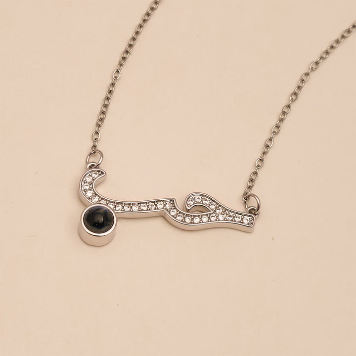 HilalHaven Inlaid Zircon "Hubb - Love" Arabic Calligraphy Projection Pendant - image 6