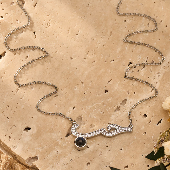 FREE Today: Inlaid Zircon "Hubb - Love" Arabic Calligraphy Projection Pendant - Silver - image 5