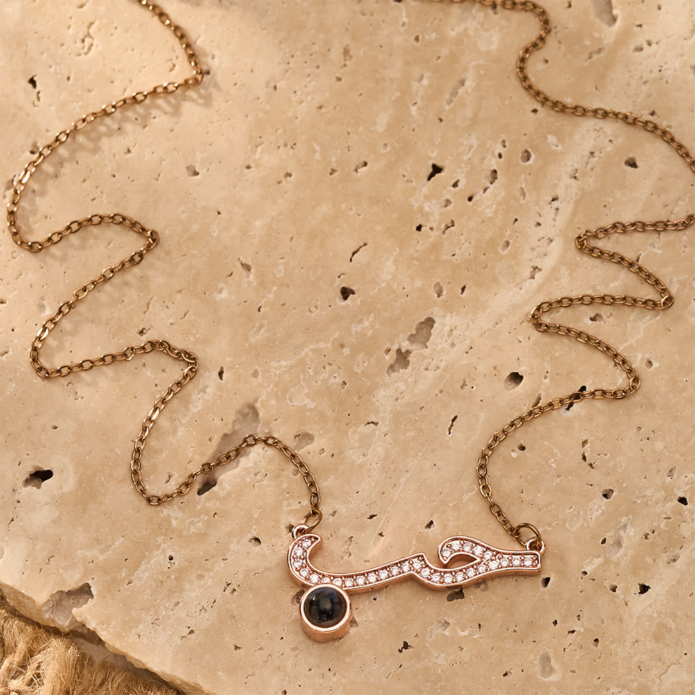 FREE Today: Inlaid Zircon "Hubb - Love" Arabic Calligraphy Projection Pendant - Rose Golden - image 8