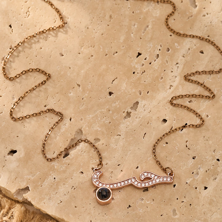 FREE Today: Inlaid Zircon "Hubb - Love" Arabic Calligraphy Projection Pendant - Rose Golden - image 8