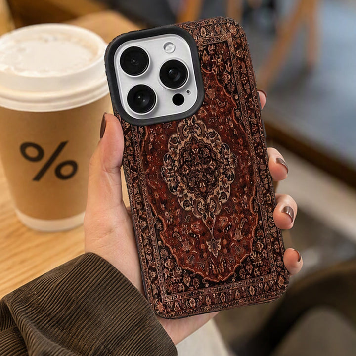 HilalHaven Antique Tapestry Vintage Pattern Shockproof TPU iPhone Case - image 5