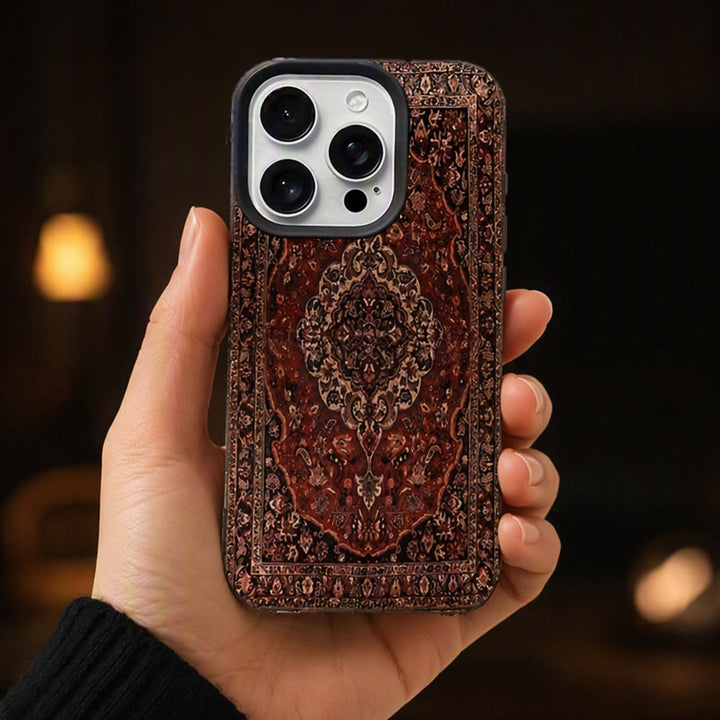 HilalHaven Antique Tapestry Vintage Pattern Shockproof TPU iPhone Case - image 4