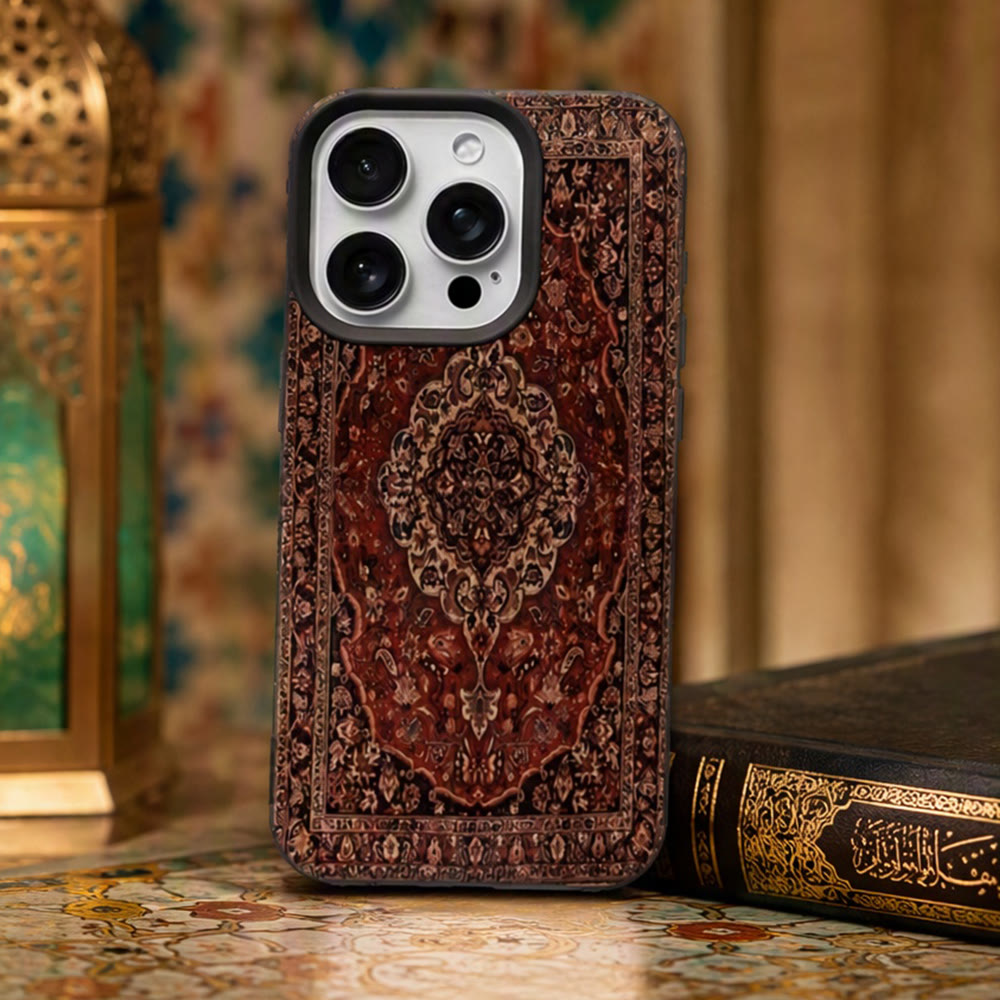 HilalHaven Antique Tapestry Vintage Pattern Shockproof TPU iPhone Case - image 1