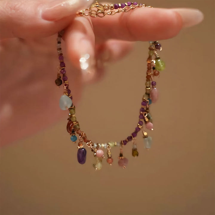 HilalHaven Rainbow Whisper Resin Colorful Beaded Fringe Choker Necklace/Bracelet - Bracelet - image 8