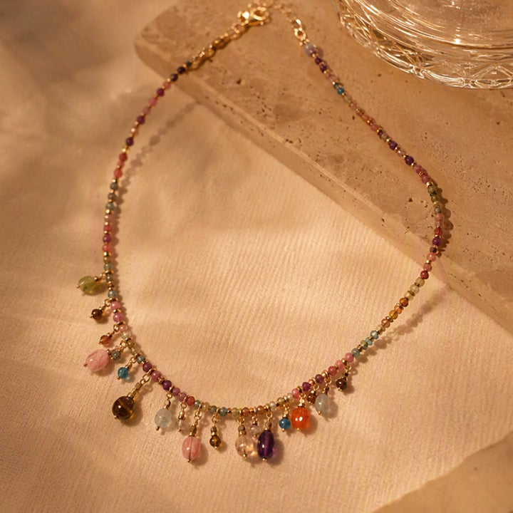 HilalHaven Rainbow Whisper Resin Colorful Beaded Fringe Choker Necklace/Bracelet - image 4