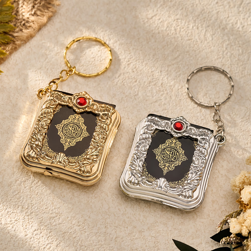 HilalHaven Ornate Tome Decorative Mini Quran Keychain - image 1