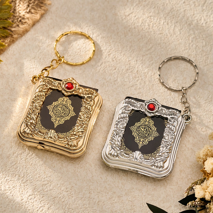 HilalHaven Ornate Tome Decorative Mini Quran Keychain - image 1