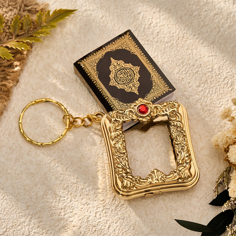 HilalHaven Ornate Tome Decorative Mini Quran Keychain - image 0