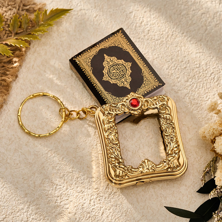 HilalHaven Ornate Tome Decorative Mini Quran Keychain - image 0
