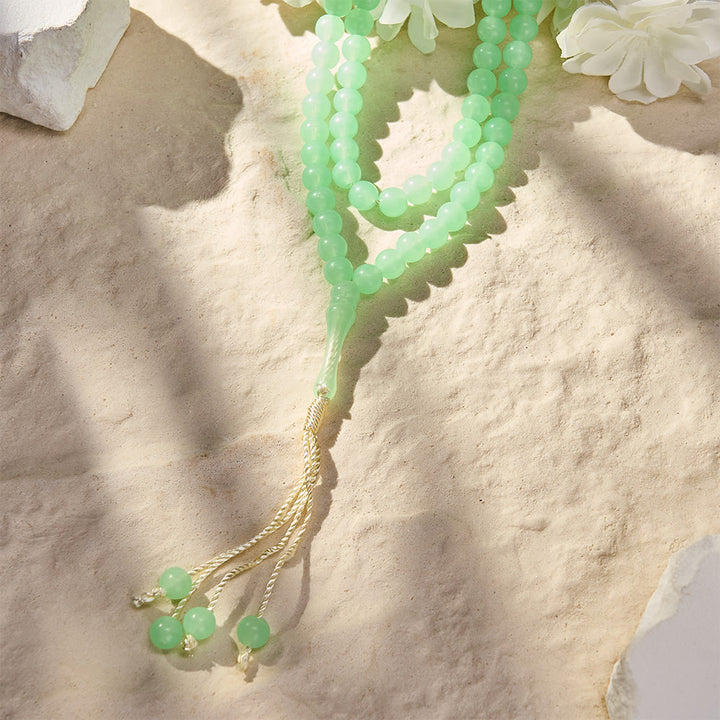 HilalHaven 12mm Round Green Acrylic 33/99 Beads Tasbih — Luminous Glow-in-the-Dark Handcrafted Prayer Beads - image 10