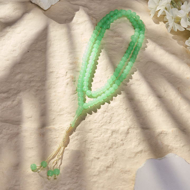 HilalHaven 12mm Round Green Acrylic 33/99 Beads Tasbih — Luminous Glow-in-the-Dark Handcrafted Prayer Beads - 99-Beads Tasbih( Beads Size 8mm) - image 9