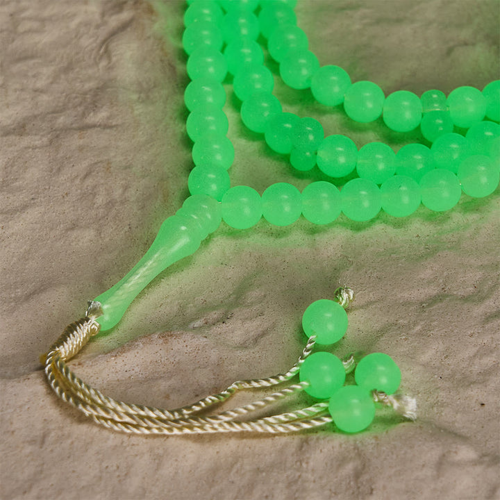 HilalHaven 12mm Round Green Acrylic 33/99 Beads Tasbih — Luminous Glow-in-the-Dark Handcrafted Prayer Beads - image 13
