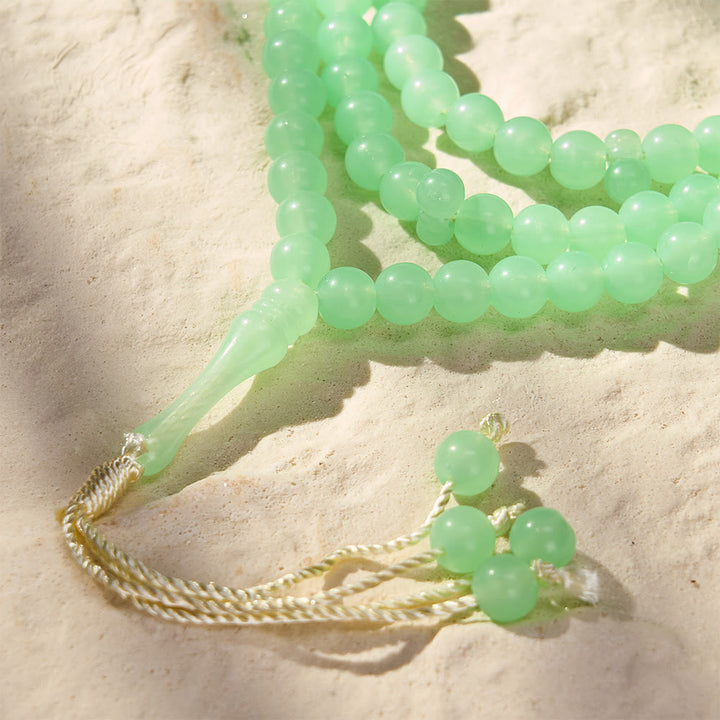 HilalHaven 12mm Round Green Acrylic 33/99 Beads Tasbih — Luminous Glow-in-the-Dark Handcrafted Prayer Beads - image 12