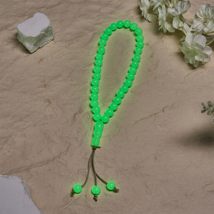 HilalHaven 12mm Round Green Acrylic 33/99 Beads Tasbih — Luminous Glow-in-the-Dark Handcrafted Prayer Beads - image 7