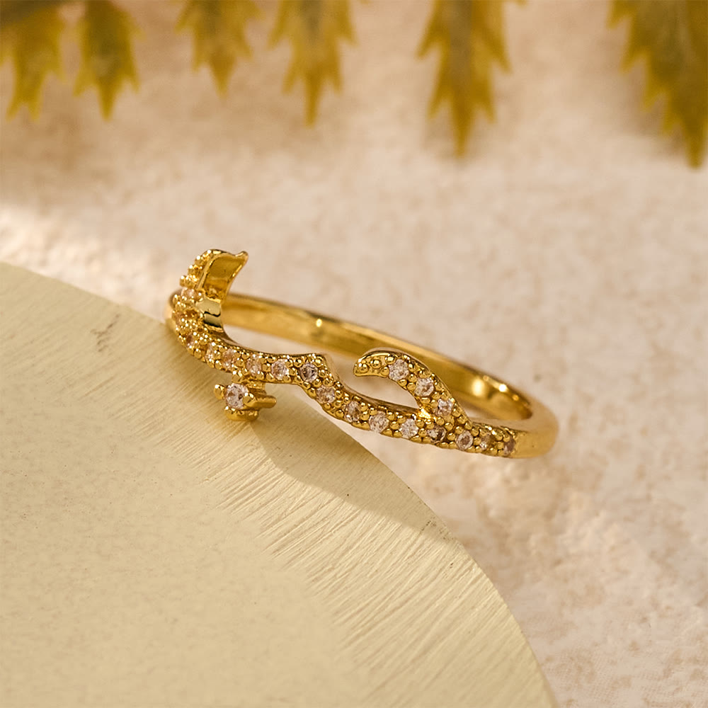 HilalHaven Luminous Cursive Twisted Letter Ring - image 1