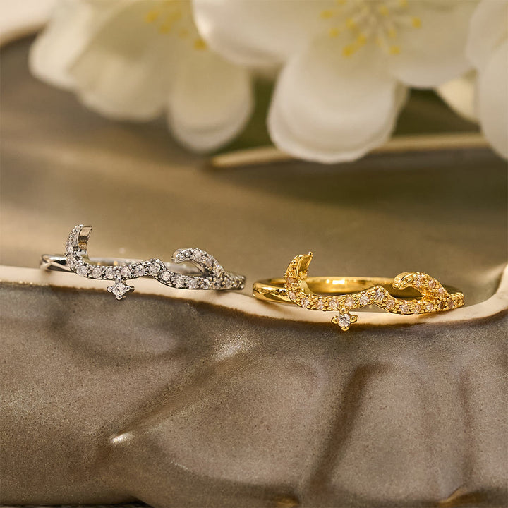 HilalHaven Luminous Cursive Twisted Letter Ring - image 0