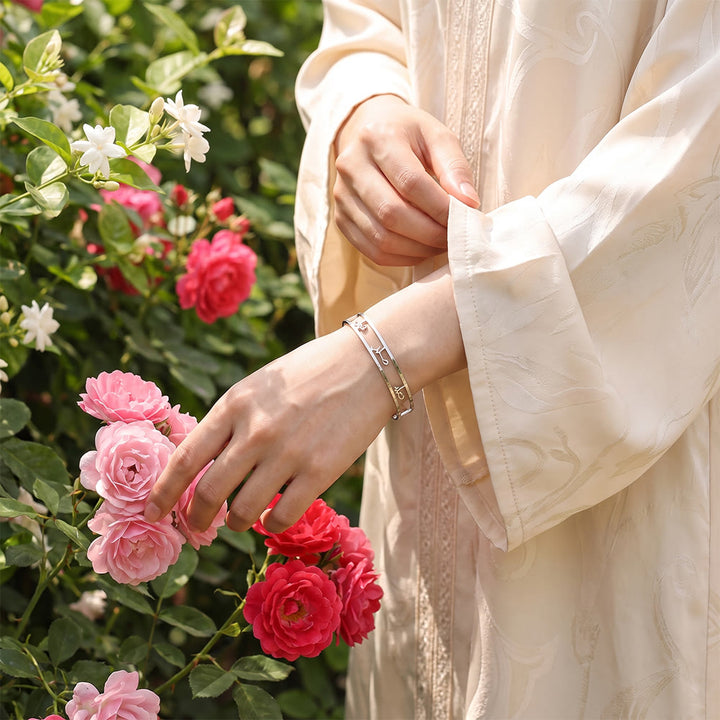 Hilalhaven "Sabr-Patience" "Shukr-Gratitude" "Tawakkul-Trust" Gentle Word Vacuum Plated Unisex Open Cuff - image 0