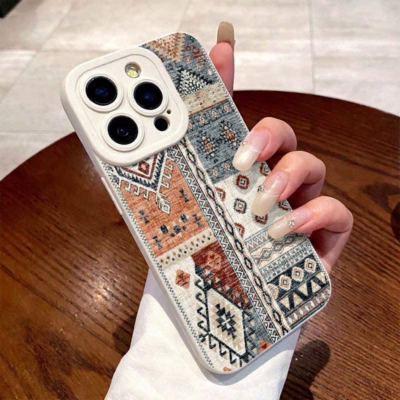 HilalHaven Arabian Kilim Matte Painted Silicone All-inclusive Anti-drop Phone Cover - iPhone 17 Pro Max - White - image 3