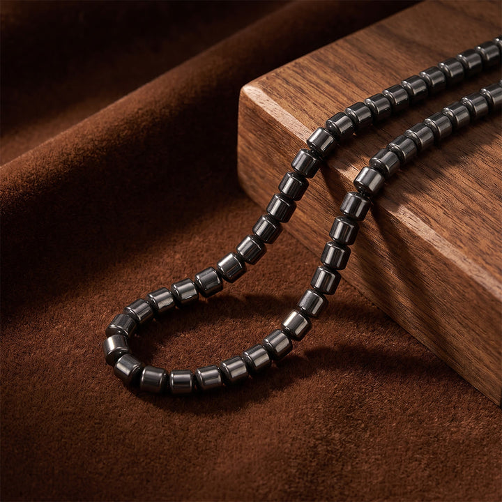 HilalHaven Dark Rock Classical Islamic Prayer Beads with Ornate Metal Tassel Handmade Stone Tasbih - image 4