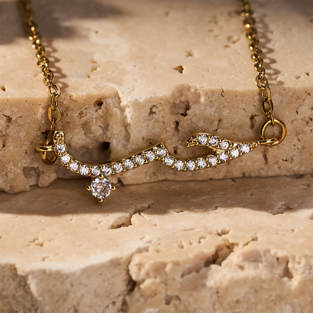 HilalHaven "Hubb - Love" Cursive Glow Inlaid Zircon Copper Bracelet - image 1